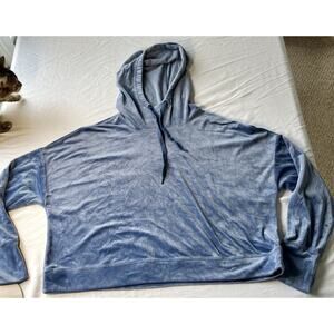 Aerie Offline Blue Oversized Cropped Hoodie XXL soft cozy coquette